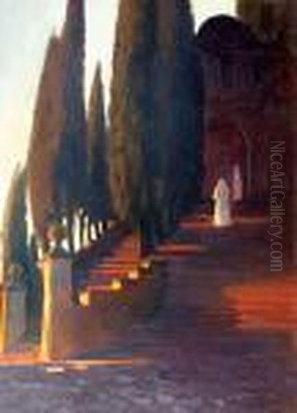 Fiesole Oil Painting by Bronislawa Rychter-Janowska