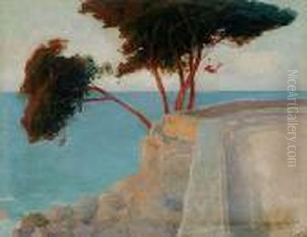 Brzeg Morski Na Capri Oil Painting by Bronislawa Rychter-Janowska