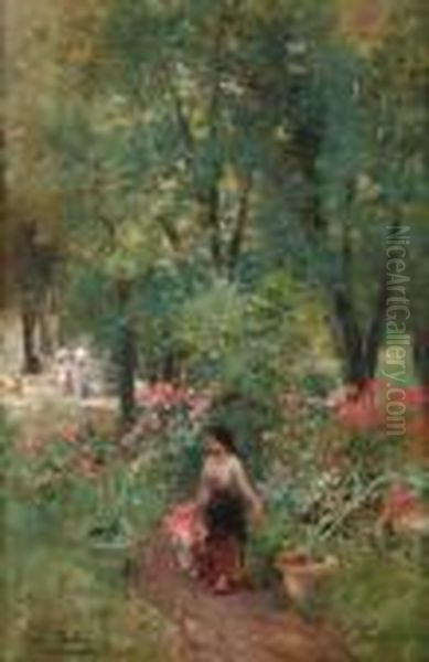 Giovanetta Nel Parco. Oil Painting by Paolo Sala