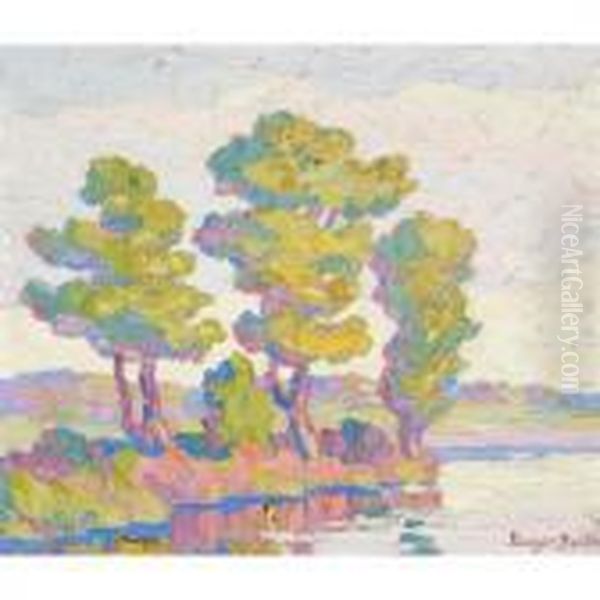 Cottonwood Trees In Autumn Oil Painting by Sven Birger Sandzen