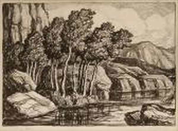 Whispering Aspens Oil Painting by Sven Birger Sandzen