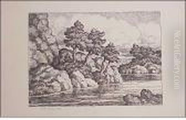 Ake With A Rocky Oil Painting by Sven Birger Sandzen