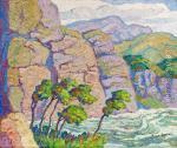In Devils Gulch, Estes Park Oil Painting by Sven Birger Sandzen