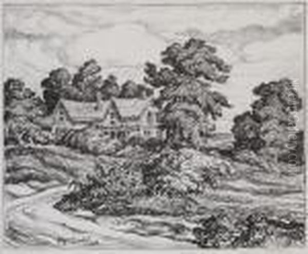 Nils Gustaf's House Oil Painting by Sven Birger Sandzen