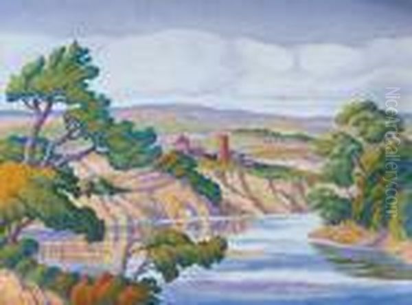 Utah Landscape Oil Painting by Sven Birger Sandzen Utah Landscape Oil Painting by Sven Birger Sandzen