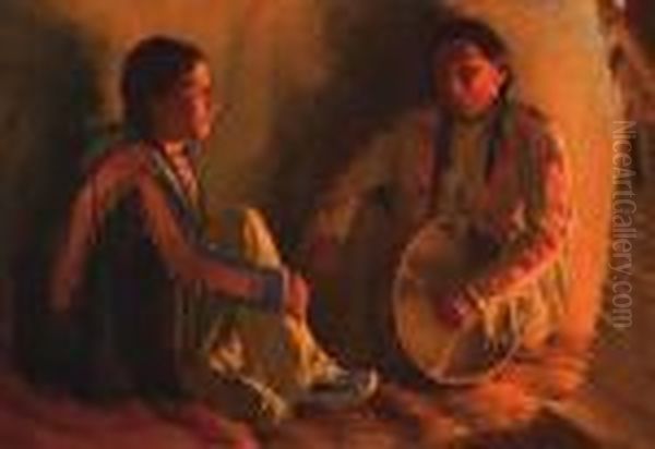 Title: Wild Horse Creek Oil Painting by Sven Birger Sandzen