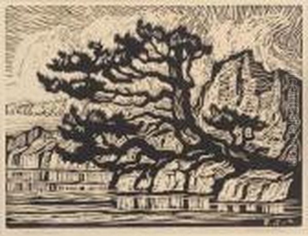 Sandzen Timberline Lake Oil Painting by Sven Birger Sandzen