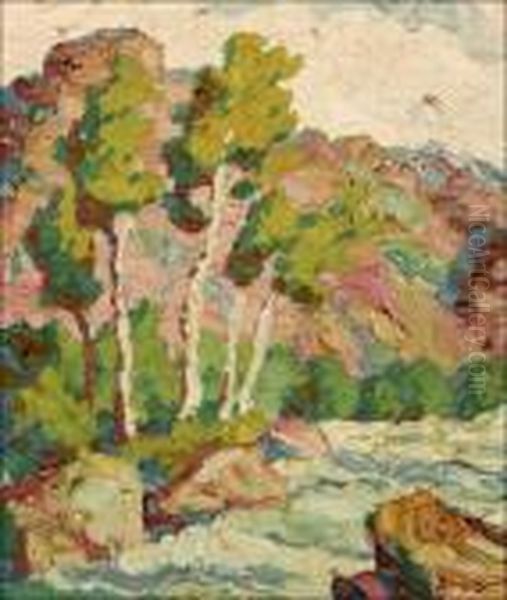 Devil's Gulch - Estes Park, Colo Oil Painting by Sven Birger Sandzen Devil's Gulch - Estes Park, Colo Oil Painting by Sven Birger Sandzen