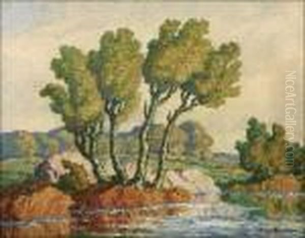 Early Fall Oil Painting by Sven Birger Sandzen
