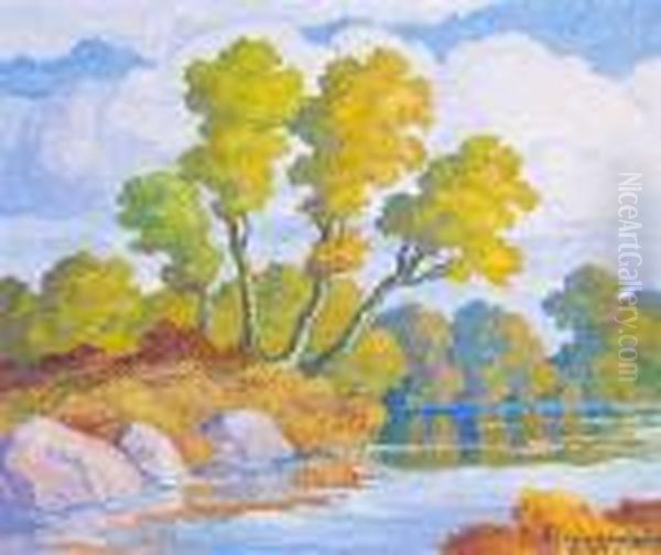 Autumn (smoky Hill River, Kansas), 1946 Oil Painting by Sven Birger Sandzen