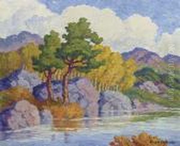 Autumn Symphony Oil Painting by Sven Birger Sandzen Autumn Symphony Oil Painting by Sven Birger Sandzen