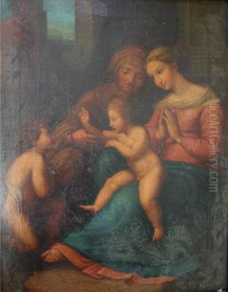 The Madonna Of Divine Love Oil Painting by Raphael (Raffaello Sanzio of Urbino)
