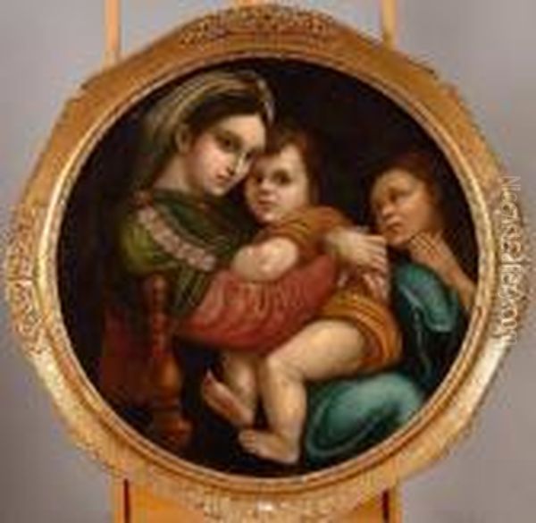 Vierge A L enfant Et Saint Jean baptiste Reproduction By Raphael For 