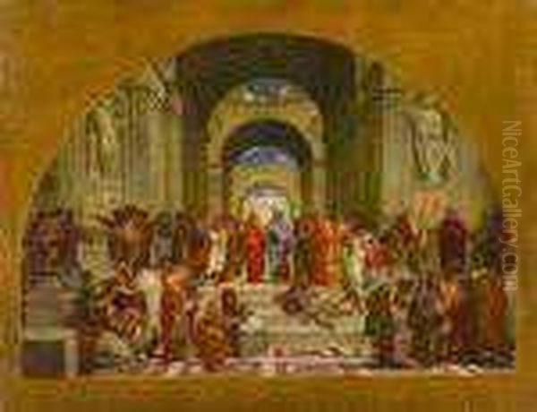 The School Of Athens Oil Painting by Raphael (Raffaello Sanzio of Urbino)