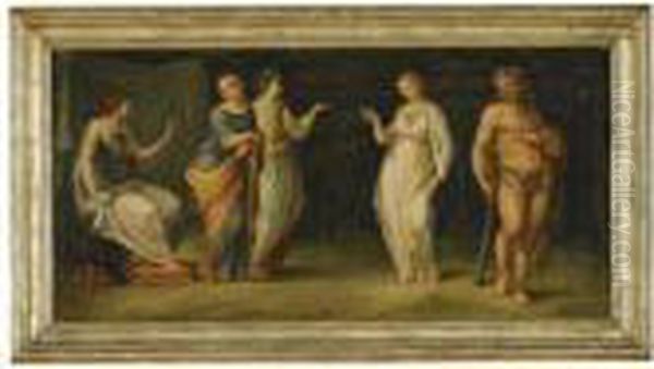 Hercules At The Crossroads Oil Painting by Raphael
