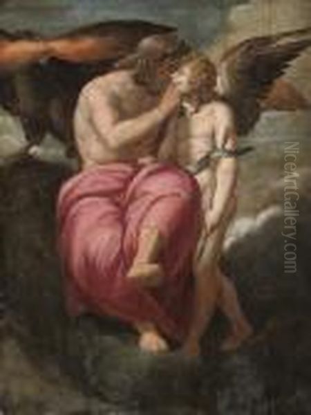 Jupiter And Cupid Oil Painting by Raphael (Raffaello Sanzio of Urbino)