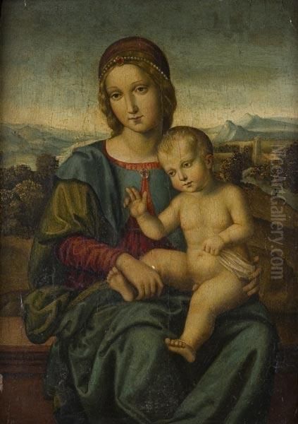 Cm. 37 X 26 Oil Painting by Raphael (Raffaello Sanzio of Urbino)