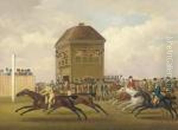 Sir H.t. Vane's Hambletonian Beating Mr. Cookson's Diamond In Thematch For 3,000 Guineas Oil Painting by John Nost Sartorius
