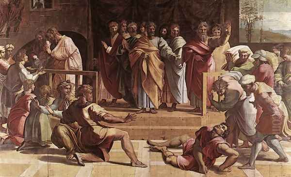 The Death of Ananias Oil Painting by Raffaelo Sanzio