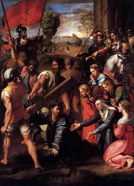 Christ Falls on the Way to Calvary 2 Oil Painting by Raffaelo Sanzio