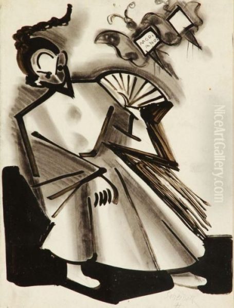 Modiano Oil Painting by Hugo Scheiber