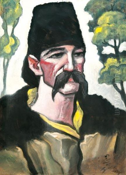 Kucsmas Ferfi Oil Painting by Hugo Scheiber