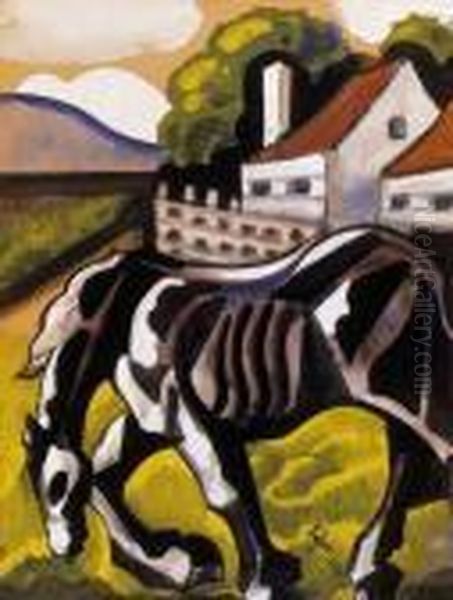 Wandering Horse Oil Painting by Hugo Scheiber