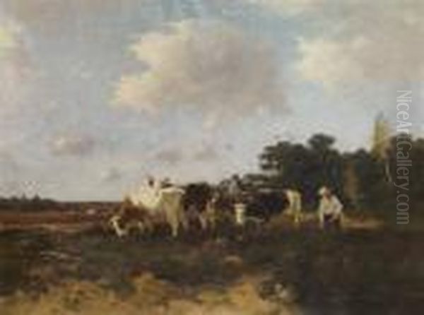 Breaking Ground Oil Painting by Johan Frederik Corn. Scherrewitz