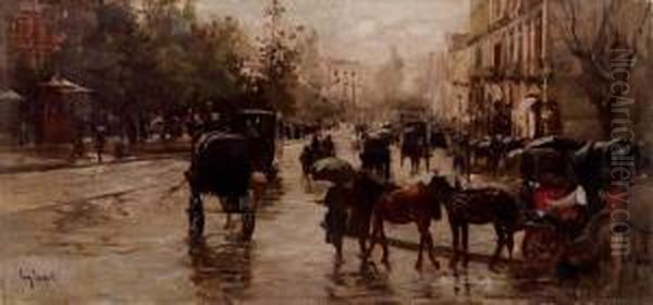 Via Foria, Napoli Oil Painting by Eugenio Scorzelli