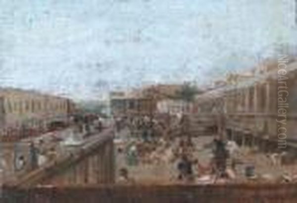 Bagnanti Sull'arenile Oil Painting by Eugenio Scorzelli