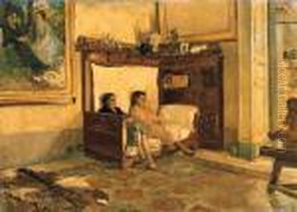 Sul Divano Oil Painting by Eugenio Scorzelli