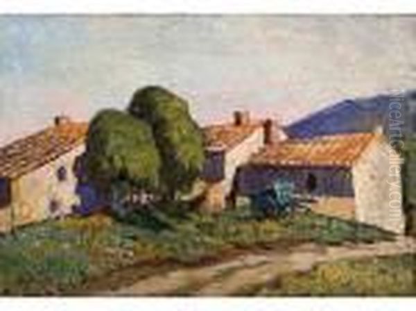 :ferme A Saint Chamas Oil Painting by Rene Seyssaud