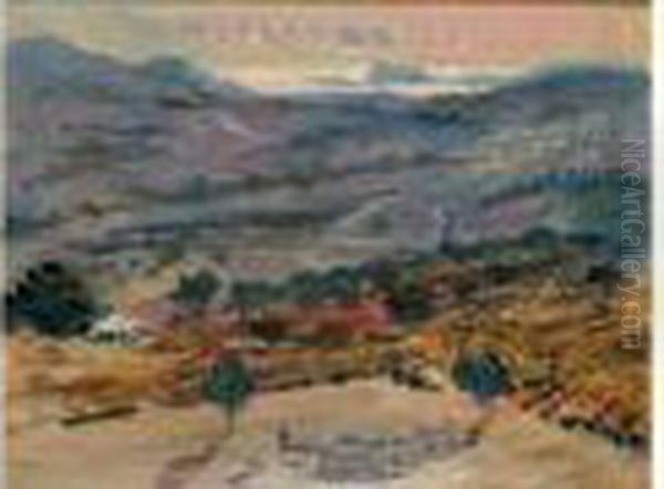 Berger Et Son Troupeau Pres Du Lavandou, Circa 1882-83 Oil Painting by Rene Seyssaud