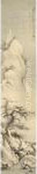 Snowscape In Ming Style Oil Painting by Chen Shaomei