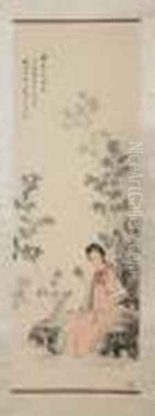 Court Lady Oil Painting by Chen Shaomei Court Lady Oil Painting by Chen Shaomei