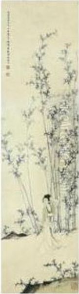 Lady By The Bamboo Grove Oil Painting by Chen Shaomei Lady By The Bamboo Grove Oil Painting by Chen Shaomei