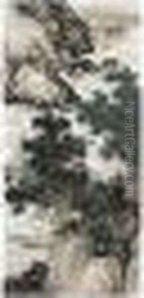 Contemplating By The River Oil Painting by Chen Shaomei Contemplating By The River Oil Painting by Chen Shaomei