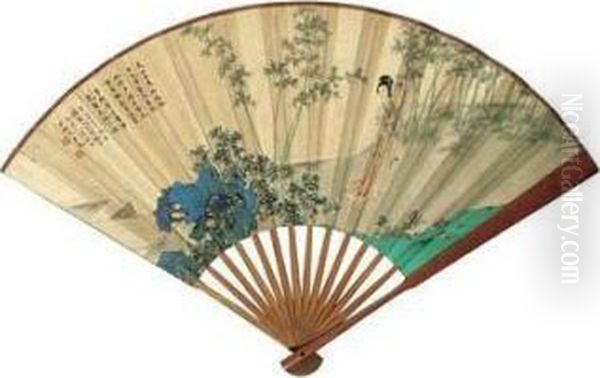 Lady In A Garden Oil Painting by Chen Shaomei