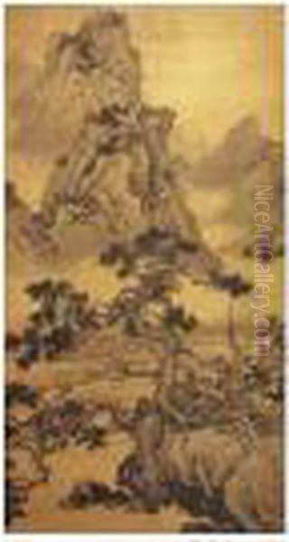 Mountains In The Summer Oil Painting by Chen Shaomei