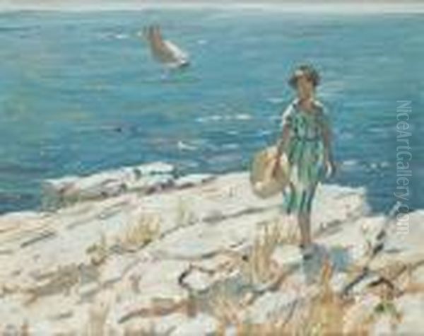 On The Clifftop Oil Painting by Dorothea Sharp