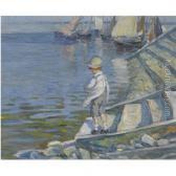 On The Harbour Steps Oil Painting by Dorothea Sharp