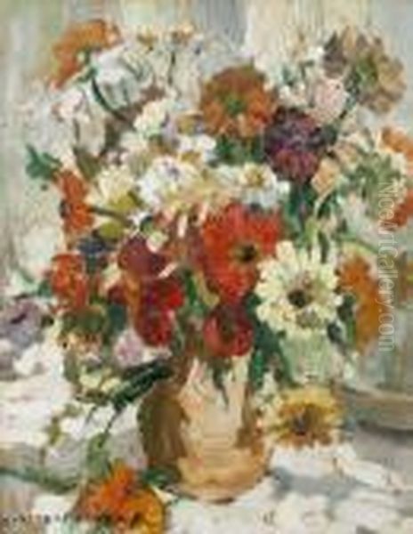 Still Life Of Flowers Oil Painting by Dorothea Sharp
