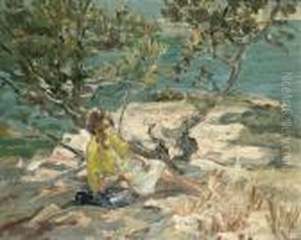 A Rest On The Cliff-top Oil Painting by Dorothea Sharp
