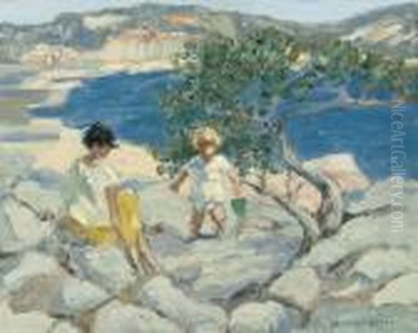 Paddling Oil Painting by Dorothea Sharp