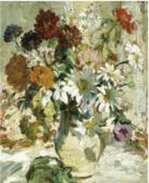 Still Life With Daisies Oil Painting by Dorothea Sharp