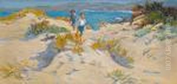 On The Dorset Coast Oil Painting by Dorothea Sharp