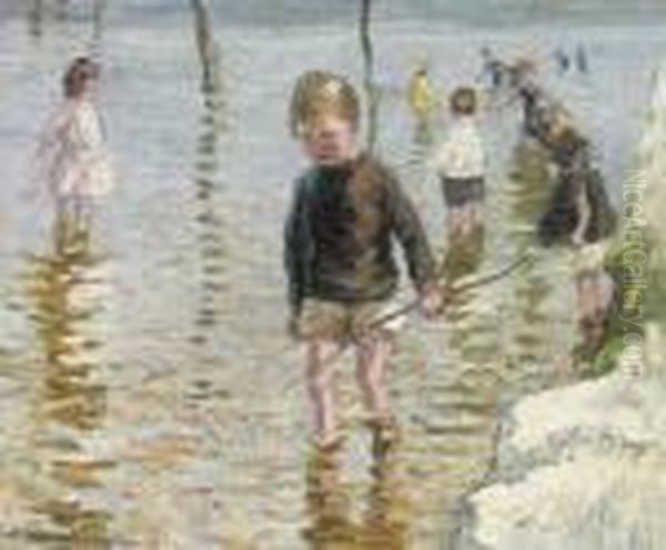 Paddling Oil Painting by Dorothea Sharp