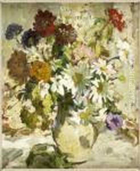 A Still Life Of Summer Flowers Oil Painting by Dorothea Sharp