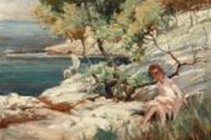 Girls On Rocks Above The Sea