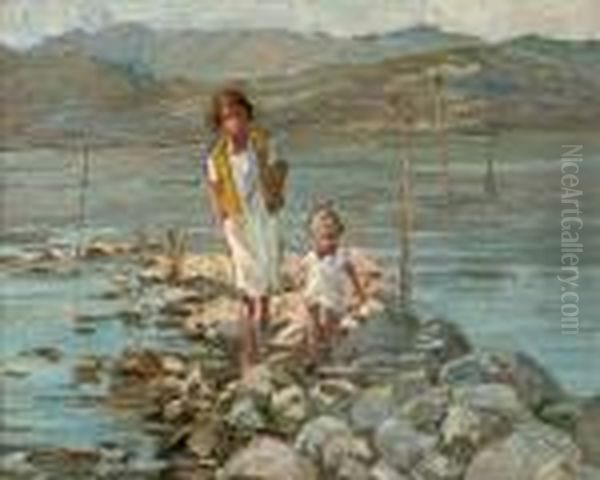 On The Rocks Oil Painting by Dorothea Sharp
